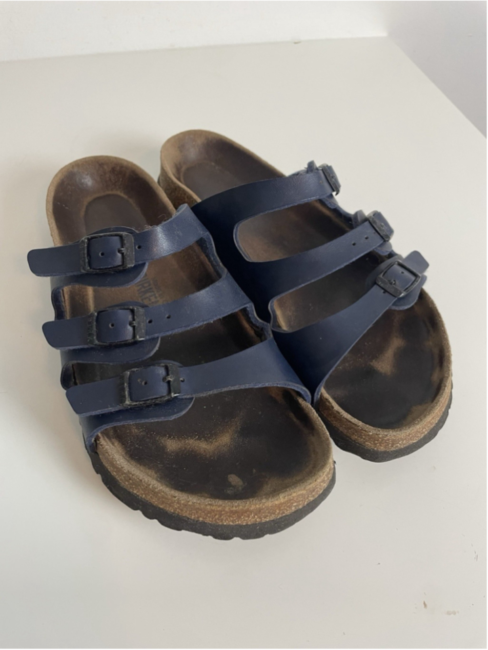 Birkenstock Sandals Slides Size 38 Florida Tripple Strap Birko Flor Soft Cork
